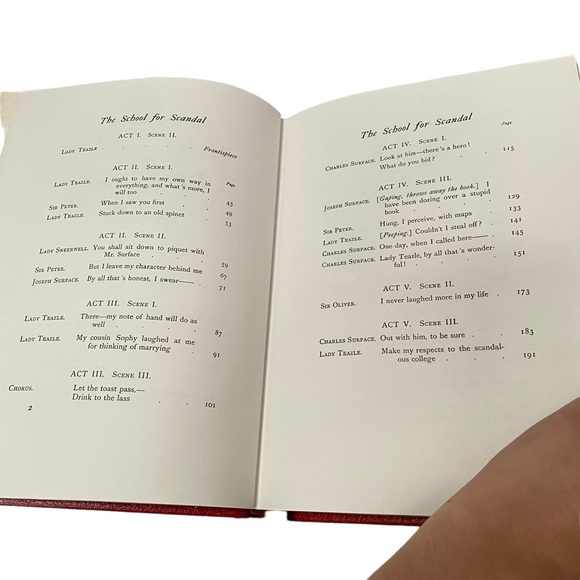 The School for Scandal by Richard Brinsley Sheridan Red Leather Bound Hardcover - Picture 9 of 15